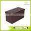 Brown Faux leather Folding Shoes Storage Ottoman Cube Bench