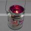 Silver plating Hanging glass tea light candle holder with animal decoration