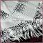 Hollow-out graceful embroidery design tassel fringe cotton fabric lace