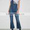 Wholesale Women Apparel Latest Dark Blue Cropped Stretch Denim Dungarees(DQE0143J)