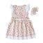 New Arrival Wholesale Baby Toddler Boutique Clothing Beautiful Girl Flower Dress With Headband