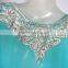 AQUA BLUE EMBROIDERED georgette CAFTAN kaftan tunic poncho Zip cover up