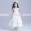 summer kids dresses for girls european style long round neck white kids frilly dresses