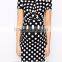 2016 Latest Body Conscious Polka Dot Maternity Dress With Cross Front
