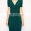 Bodycon Dress with Wrap and Twist Front and Short Sleeves