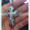 Necklace pendants Men's Silver Blue Stainless Steel Cross Pendant W/ Free Chain Necklace