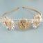 Luxury Baroque Style Gold Tone Chunk Coin Rhinestone Wide Hair Band Head Wrap