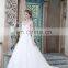 ED Fashion Sleeveless V-neck Lace Applique Bead Work Open Back A Line Wedding Dress