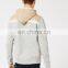 Man high-end designer cut and sew drawstring hoodie with zip neck