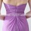 Popular Youthful Purple Chiffon Sheath Sleeveless Mini Sweep Train Appliqued Beaded Backless Women Prom Dress