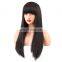 Human hair full lace wigs with bangs glueless lace wig