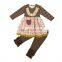 Custom Long Sleeve Little Flower Fall Ruffled Outfits Newborn Baby Clothes Party Wholesale Boutique Girl Kids Clothing