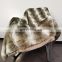Custom hot sale rectangular 100% polyester luxury faux fur throw blanket queen