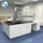Laboratory Furniture Metal Island Workstation with Reagent Shelf and Eyewash