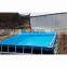 Commercial outdoor large portable rectangular steel metal deep frame water swimming pool for sale