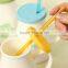 Round mouth square at the bottom of the milk cup Creative ceramic mug cup cup with straw