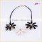 Classic Rope Chain Crystal Flower Choker Chunky Statement Necklace