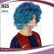 cheap blue afro curly synthetic football sports fans wigs