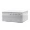 Fast shipping 25pcs square white hard cardboard flip top hamper gift box packaging