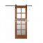 Teak wood with glass door barn slidng door hardware