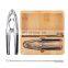Nutcracker with Bamboo Tray and Pick Set - Heavy Duty Metal Hand Cracker for Hard Shell Nuts Pecan Pistachio Walnuts