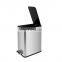 High quality new design 6 liters Rectangular metal trash can with Soft Closed function stainless steel kitchen trash bin