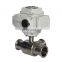 High Performance DN25 1inch  AC220V Stainless steel 3 Way Tri-clamp Sanitary electric ball valve