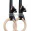Wooden Gymnastic Rings with Straps Exercise Gym Rings Fitness Gymnastics Athletic Dip Rings