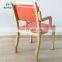 High Feedback Safe Use Easy Cleaning Curved Solid Wood Elderly Back Dining Chairs With Armrest And  Leather Upholstered Seat