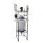 easy operate double layer jacketed glass reactor for chemical laboratory use