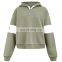 Hot Selling Women Sport Basics Pullover Sweatshirt Front Patch Pocket Cropped Hoodie ladies crop top hoodies
