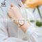 SHENGKE SK0153L Casual Woman White Leather Watches branded watches for girls