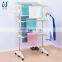 Folding heavy duty three layer clothes rack