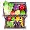 Large Capacity Vegetable Storage Stand Wood Fruit Basket
