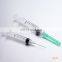 Safety ad syringe 2 parts disposable auto destruct self destructive 1ml 0.5ml auto disable syringe with needle