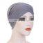 New Stretch Fabric Forehead Cross Muslim Base Hat Crystal Hemp Hat Turban Hat