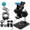 Black Simul-Focal 7X-45X Trinocular Microscope with HDMI Camera