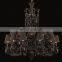 Luxury black glass arm crystal chandelier for living room decoration lighting bedroom modern pendant light chandeliers