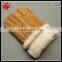 High quality Brown color girls gift double face gloves with Fur