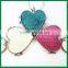 Heart Shape with Glitter Powder Iron Compact Mirror Key Chain