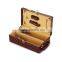 Wholesale Custom Logo Printed 2 Bottle Leather Wine Packaging Box
