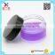 balck glass cosmetic jar plastic ABS screw lid cap-