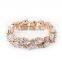 Luxury Champagne Gold Plated Clear AAA+ Cubic Zirconia Bracelet & Bangles for Elegant Women