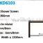 Aluminum Frame One Fixed One Sliding Tempered Glass Shower Screen(KD6103)