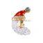 Christmas jewelry wholesale zinc alloy rhinestone enamel Santa Claus head brooch