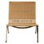 Modern Style Stainless Steel Home or Garden Lounge Chair with PE Rattan Support