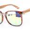 JMP608 Big Plastic Frame 100% UV400 Protect Zebra Wood Temple/Arm Sunglasses