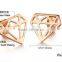 2016 New Products Rose Gold Diamond Shape Beautiful Earrings For Girls
