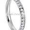 White Stainless Steel Eternity Ring Band CZ Wedding