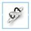 Silver Black White Diamond Connected Heart Infinity Ring